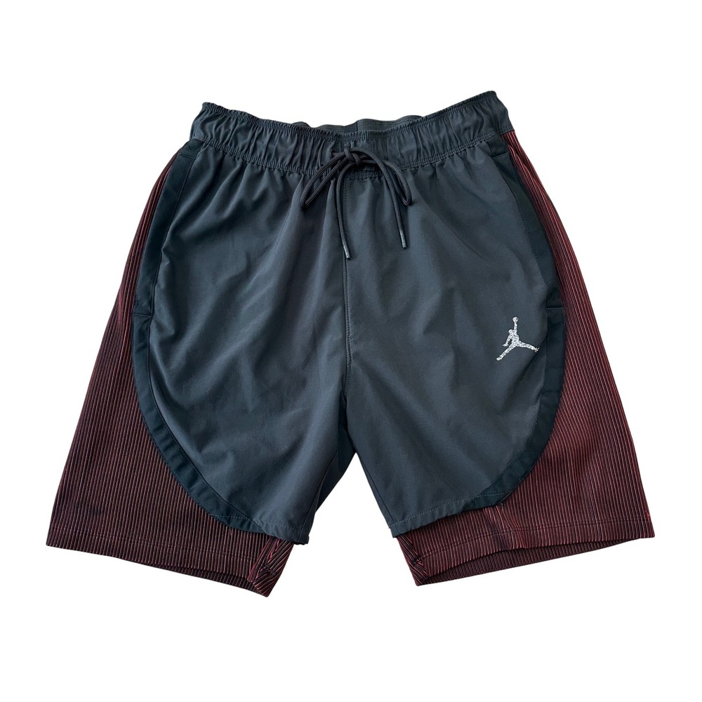 Jordan Dri-FIT Boys Youth Size Medium‎ Running Shorts Black Burgundy Athletic